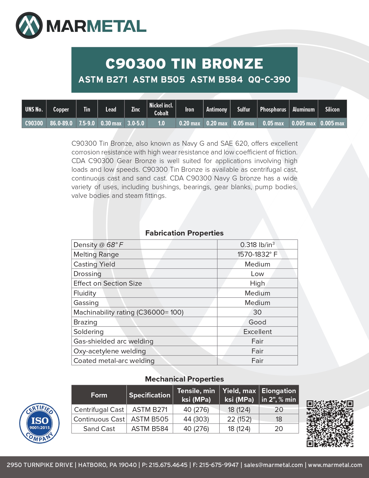 C903 Tin Bronze