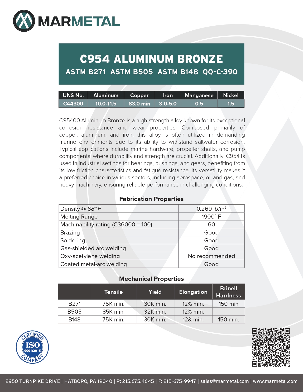 C95400 Aluminum Bronze